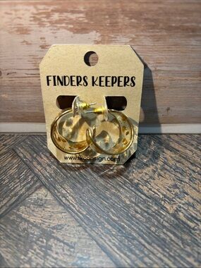 Finders Keepers Gold Tortoiseshell Hoop Earrings